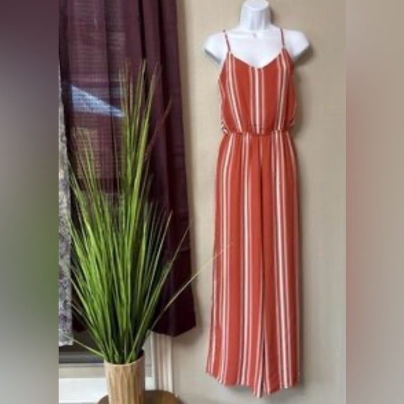 Shinestar Pants - Shinestar Jumpsuit Vibrant Orange and White